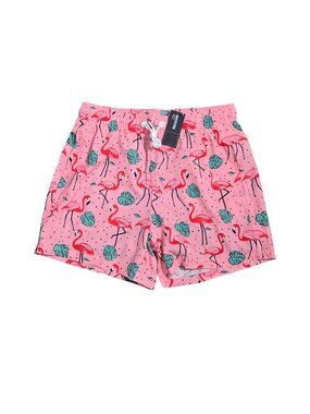 NWT | BRISIAR Pink Flamingo Swim Shorts | Compression Liner | Size Small